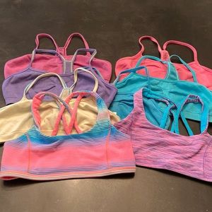 Lot of 8 Girls sports bras by Ivivva.
